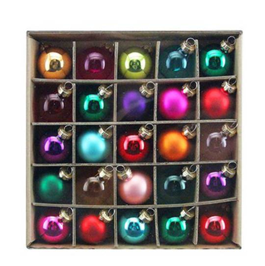 Mini Glass Ball Multi Colour 3cm, Box 25